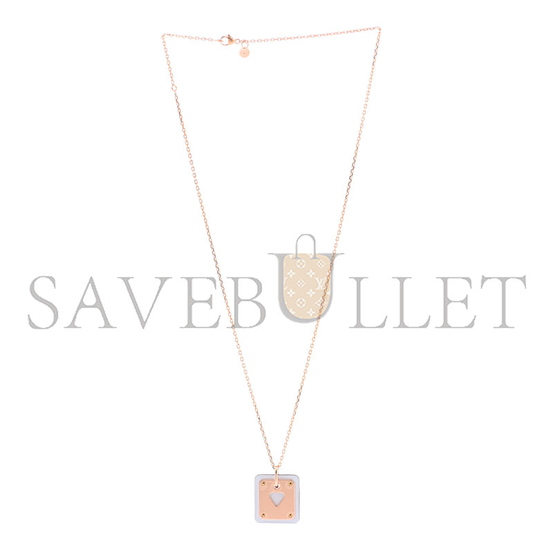 H**mes rose gols plated swift as de coeur necklace bleu brume